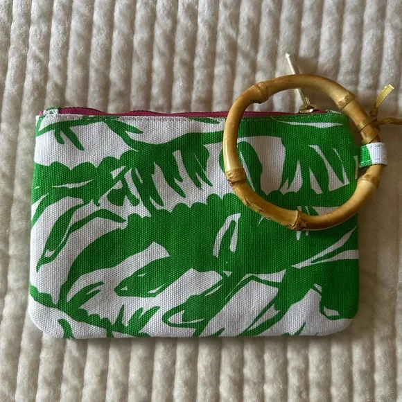 Lilly Pulitzer Green and White Tropical Tree Clutch - Picture 3 of 4